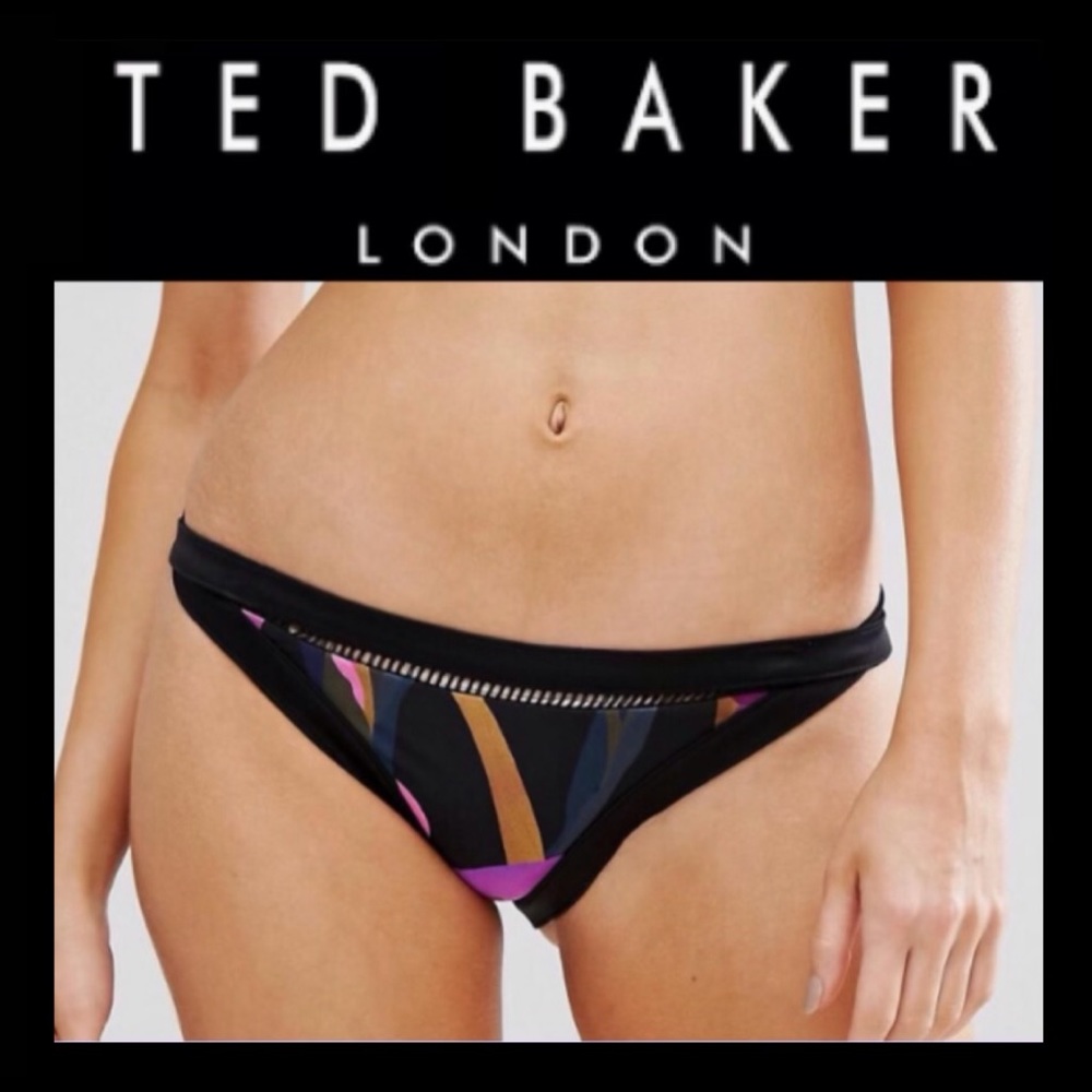 NWOT Ted Baker Black Orchar Bikini Bottoms